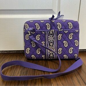 VERA BRADLEY Tablet iPad Case Holder Purple Paisley Floral Crossbody